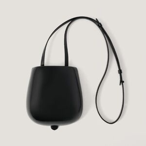 NWT LEMAIRE Black Molded Tacco Crossbody Bag Leather